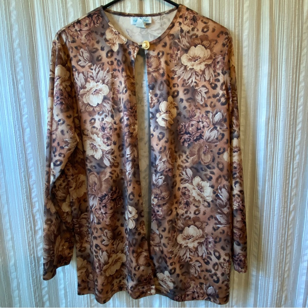 Floral Leopard Print Cardigan